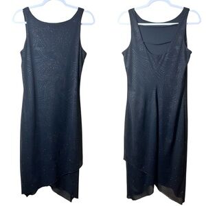 Vintage Whimsygoth Fairy Black Sparkle Slip Dress Large | Party Y2K Glam Gothic